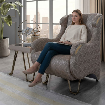 Tauper Designer křeslo Luxus Nábytek Obývací pokoj Jednosed Moderní