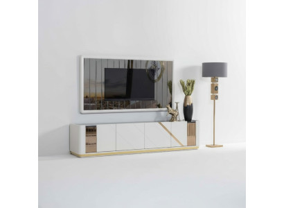 Moderne Wohnzimmer Möbel Designer TV-Ständer Luxuriöser TV-Rahmen 2tlg