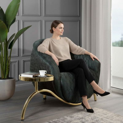 Grüner Polstersessel Designer Loungesessel Möbel Luxuriöser 1-Sitzer