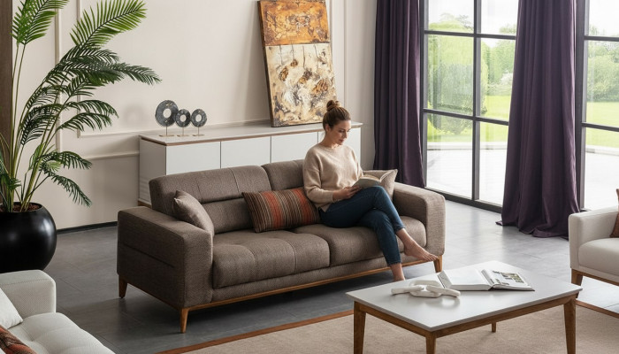 Luxus obývací pokoj Sofa Třísedadlová Pohovka Moderní Design Pohovky