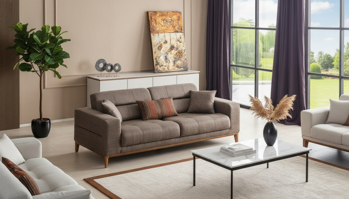 Luxus obývací pokoj Sofa Třísedadlová Pohovka Moderní Design Pohovky