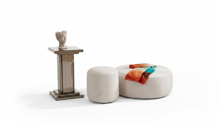Luxus Polster Hocker Rundhocker Sitzmöbel Designer Stilvolle Möbel
