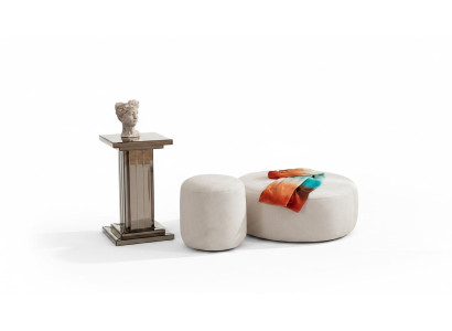 Luxus Polster Hocker Rundhocker Sitzmöbel Designer Stilvolle Möbel