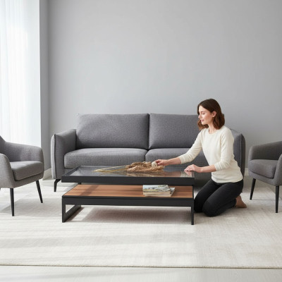 Designer Holz Couchtisch Wohnzimmer Glastisch Wohnzimmer Beistelltisch