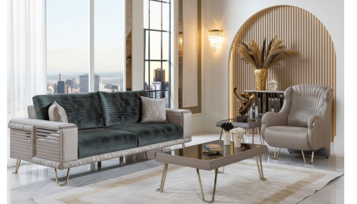 Wohnzimmer Komplette Sitzgarnitur Dreisitzer Couch Einsitzer 2tlg Set