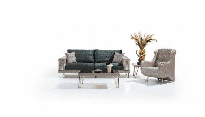 Wohnzimmer Komplette Sitzgarnitur Dreisitzer Couch Einsitzer 2tlg Set