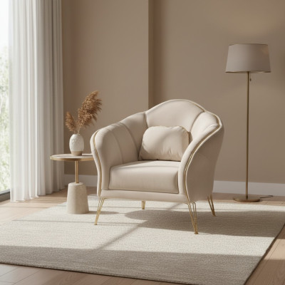 Moderní Chesterfield Design Beige Pohovka 2x Křeslo Vycpané Pohovky Nové