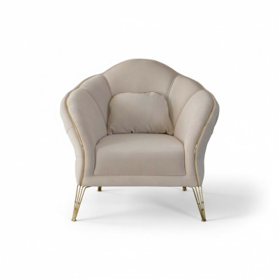 Moderní Chesterfield Design Beige Pohovka 2x Křeslo Vycpané Pohovky Nové