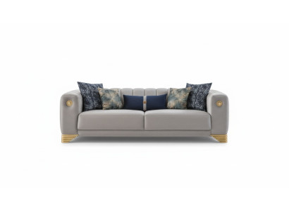 Polstersofa x2 3-Sitzer Sofas Textil Sitz Design Sofas Modern Neu