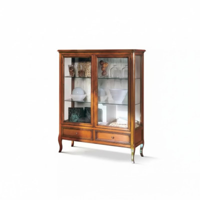 Vitrine Holz Vitrinen Glas Schrank Möbel Echtholz Anrichte Wohnzimmer