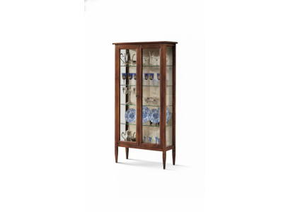 Vitrinen Glas Schrank Braun Wohnzimmer Holz Anrichte Luxus Möbel Italien