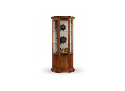 Schrank Braun Holz Design Möbel Vitrine Anrichte Vitrine Luxus Glas Neu
