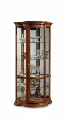 Schränke Holz Vitrine Glas Schrank Echtholz Wohnzimmer Möbel Anrichte