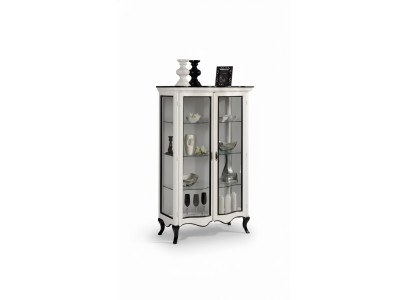 Wohnzimmer Möbel Anrichte Holz Vitrinen Glas Schrank Echtholz Vitrine