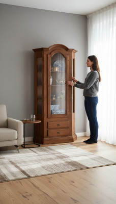 Schränke Vitrine Möbel Holz Luxus Glas Schrank Holz Regal Wohnzimmer