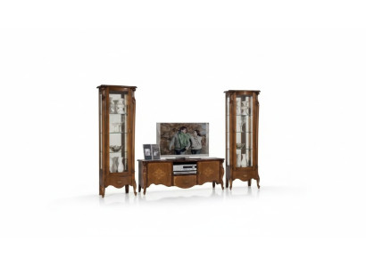 Wohnwand Wohnzimmer Set Vitrine Schrank Regal Set 2x Vitrine Wand Neu