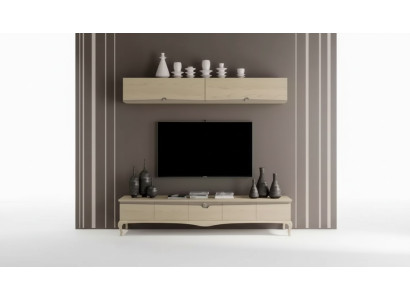 TV stojan Police na zeď Dřevěný stůl Police na zeď Beige Klasický design Nový