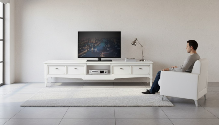 Obývací pokoj Stojan Nábytek rtv Televize Komoda Styl Bílý Luxus Dřevo