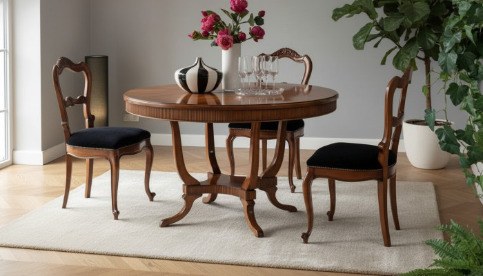 Design kulatý stůl jídelny kulatý hnědý stůl dřevěný jídelní stůl jídelna nový