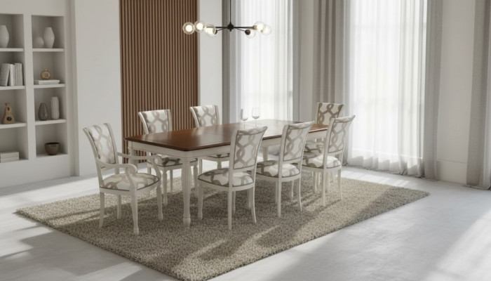 Esszimmergarnitur Tisch 8x Stühle Tischgarnitur Gruppe Set Italien Holz