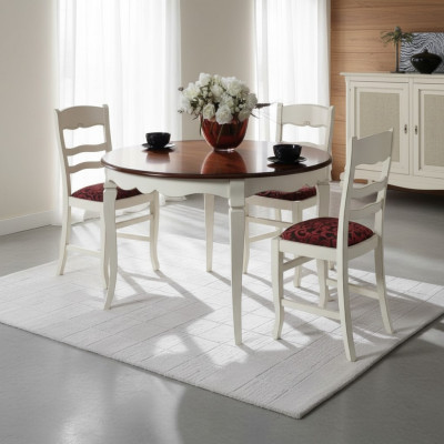 Komplettset Esstisch 4x Stühle Kommode Essgruppe Holztisch Weiß Neu