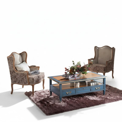 Set 2x Sessel Wohnzimmer Tisch Sofa Luxus Couchtisch Beistell 3tlg Neu