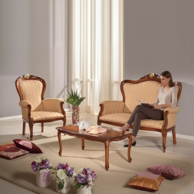 Sofagarnitur 2 Sitzer Set Design Sofa Polster Couch Klassisch Luxus Neu