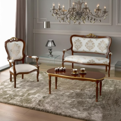 Sofagarnitur Set Design Sofa 2 Sitzer Sessel Couch Klassisch Luxus Neu