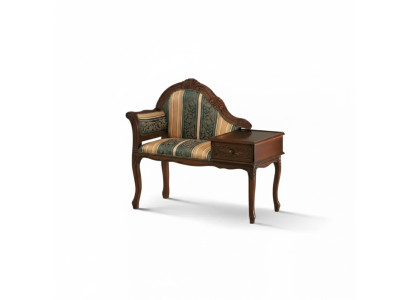 Klassischer Bank Braun Sitzbank Luxus Sitzmöbel Stoff Textil Neu Sitz