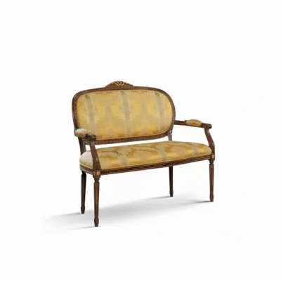 Sitzbank Klassischer Gelb Hocker Retro Wohnzimmer Luxus Design Neu