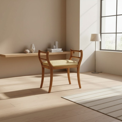 Massivholz Sitzbank Polster Braun Wohnzimmermöbel Klassische Stil Neu