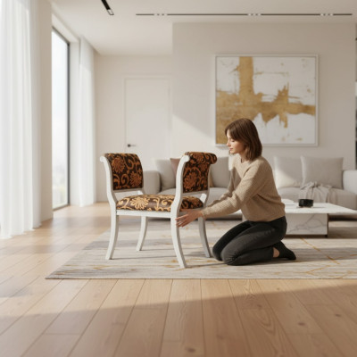 Klassische Hocker Design Bank Wohnzimmer Sitzbank Sessel Möbel Neu