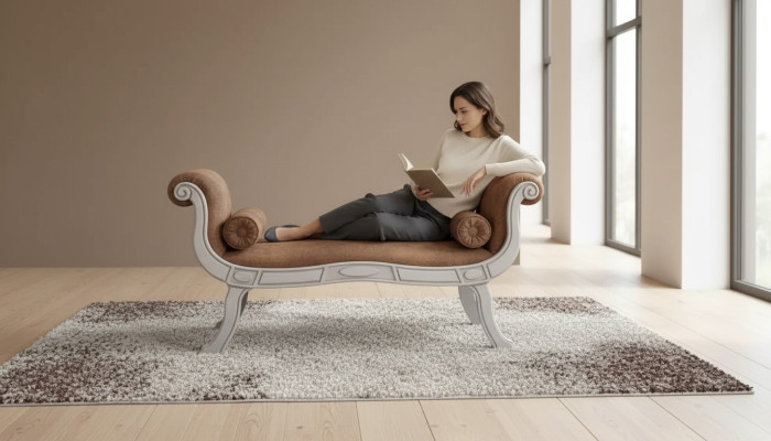 Klasická sedací lavice Hocker Designové sedací nábytek Pohovka Banka Hnědá