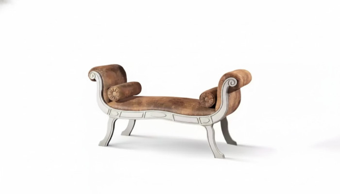 Klasická sedací lavice Hocker Designové sedací nábytek Pohovka Banka Hnědá