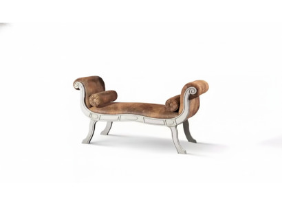 Klasická sedací lavice Hocker Designové sedací nábytek Pohovka Banka Hnědá