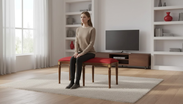 Hocker čalouněný lavice sedací nábytek otomana taburet obývací pokoj designér