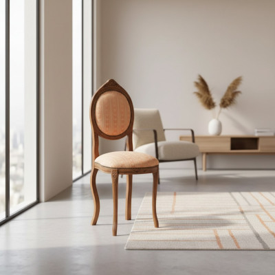 Židle bez loketní opěrky - židle do jídelny, dřevo textil, designové křeslo.