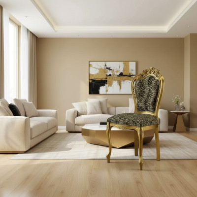 Jídelní židle Luxus Art déco židle Design dřevěná židle Italský nábytek