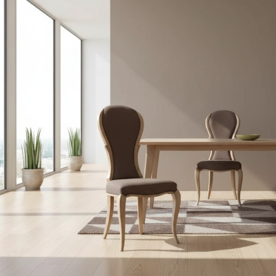 Esszimmerstuhl Luxus Design Holzstuhl Braun Italienische Stil Möbel Neu