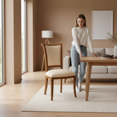 Židle Dřevo Italský Nábytek Jídelna Luxus Design Křeslo Masivní Dřevo