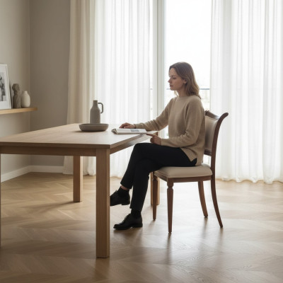 Esszimmerstuhl Stuhl Sessel Sitzer Esszimmer Holz Klassisch Luxus Grau
