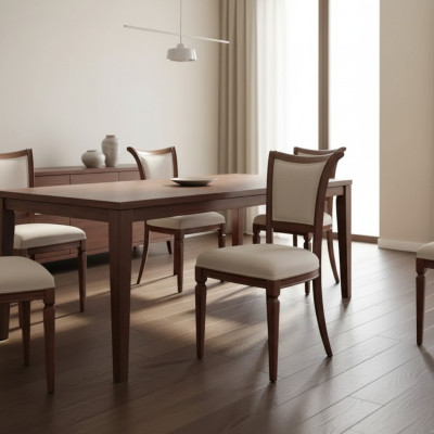 Esszimmerstuhl Stuhl Sessel Sitzer Esszimmer Holz Klassisch Luxus Grau