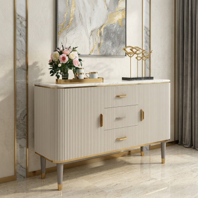 Design Möbel Luxus Kommoden Sideboard Wohnzimmer Moderne Grau Holz Neu