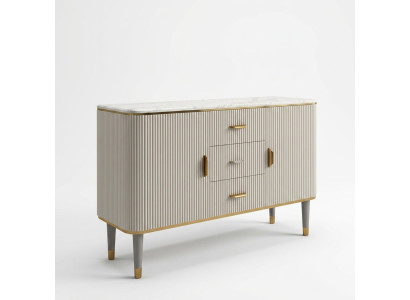 Design Möbel Luxus Kommoden Sideboard Wohnzimmer Moderne Grau Holz Neu