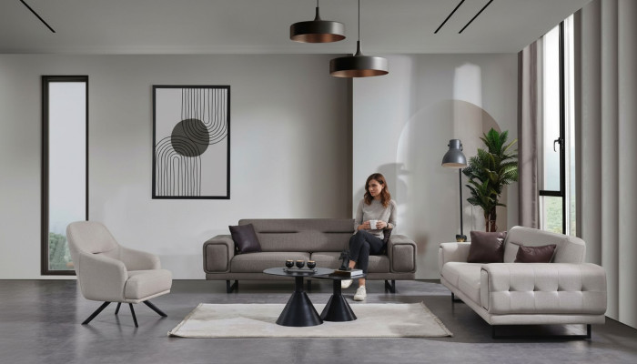 Obývací pokoj Pohovky Kompletní Luxus 2x Třísedák Moderní Křeslo Vybavení