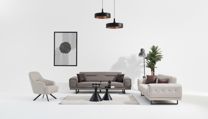 Obývací pokoj Pohovky Kompletní Luxus 2x Třísedák Moderní Křeslo Vybavení