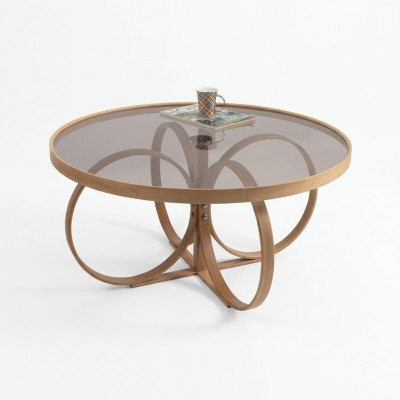Wohnzimmer Kaffee Tisch Designer Rund Couchtisch Glastisch Luxus Möbel