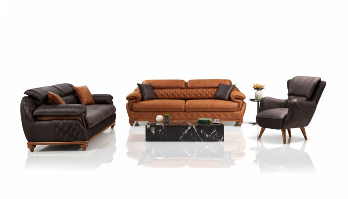 Obývací pokoj Kompletní 3 kusy Moderní 2x třísedák Luxus Pohovka Nový.