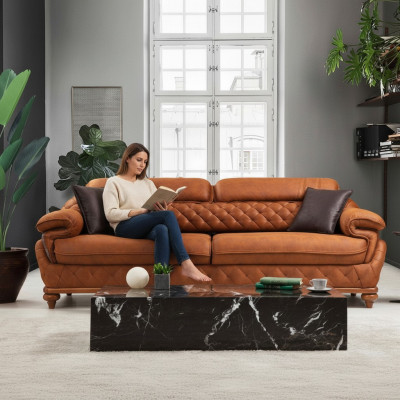 Dreisitzer Sofa Couch Wohnzimmer Polstersofas Modern Design Luxus Möbel