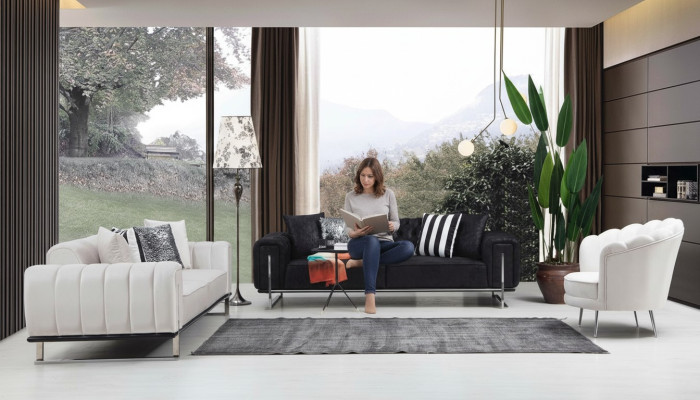 Wohnzimmer Set 2x Dreisitzer Sofa Chesterfield Couch Design Sessel Luxus Möbel